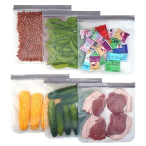 6 Pack BPA FREE Reusable Silicone Freezer Bags Extra Thick Reusable Storage Bag